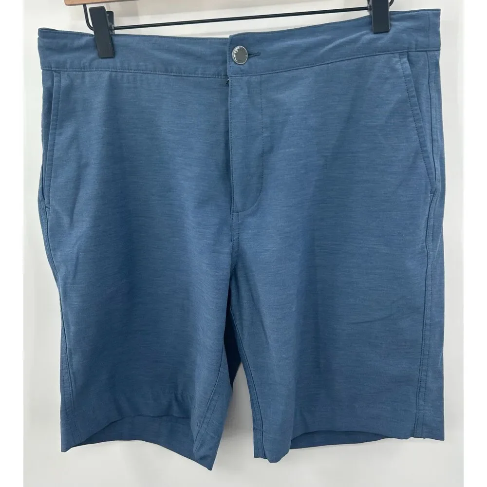 Faherty All Day Shorts Mens 32 Blue Heather Hybrid Performance Stretch Chino